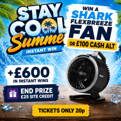 Win a Shark Flexbreeze Fan instantly plus £600 Cash Instant Wins