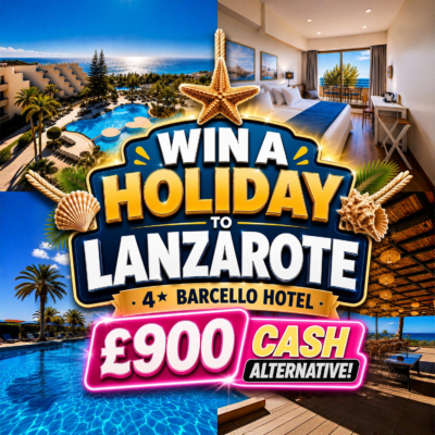 Lanzarote 4★ Holiday for 2 ( £900 Cash Alternative )