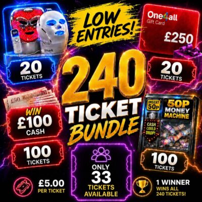 240 Ticket Bundle – Super Low Odds
