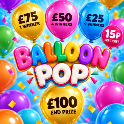 Balloon Pop - £100 End Prize + £500 in Instant Wins